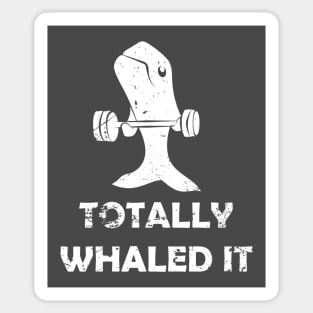 Motivational Exercising Whale Pun Sticker